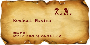 Kovácsi Maxima névjegykártya