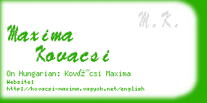 maxima kovacsi business card